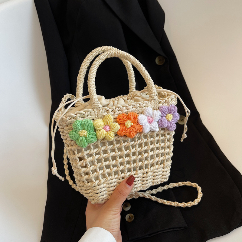 KINGPORTIR | Tas Anyaman Pantai Selempang Rotan Wanita Fashion Korea Elegan / Tas Bali Unik Kekinian