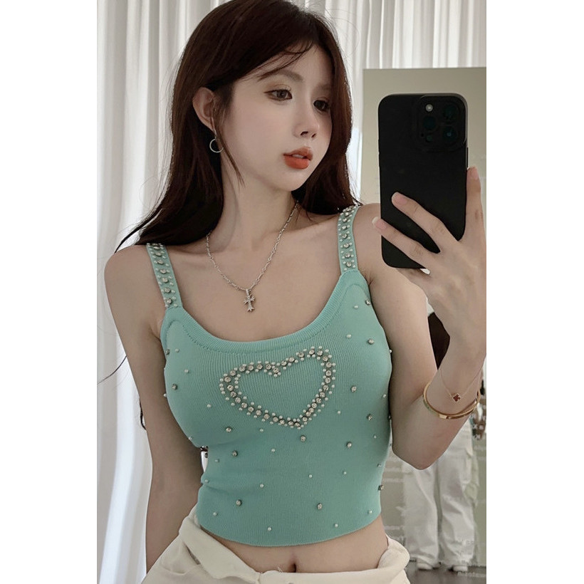 Rompi suspensi wanita atasan luar tanpa lengan pendek