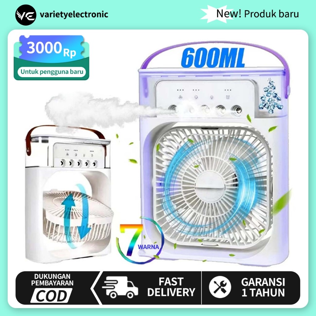 Kipas AC Cooler & Kipas AC Mini Mini Portable (Kapasitas Air 600ml) Kipas