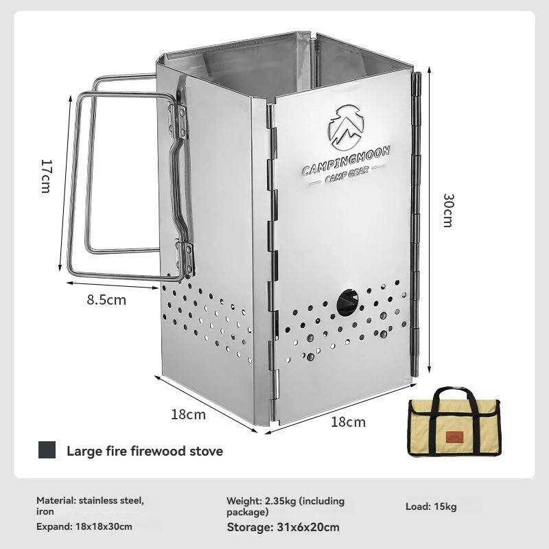 Kompor Arang Lipat Portabel Kompor Arang Kompor Dilengkapi dengan Tas Penyimpanan Kompor Arang Barbe