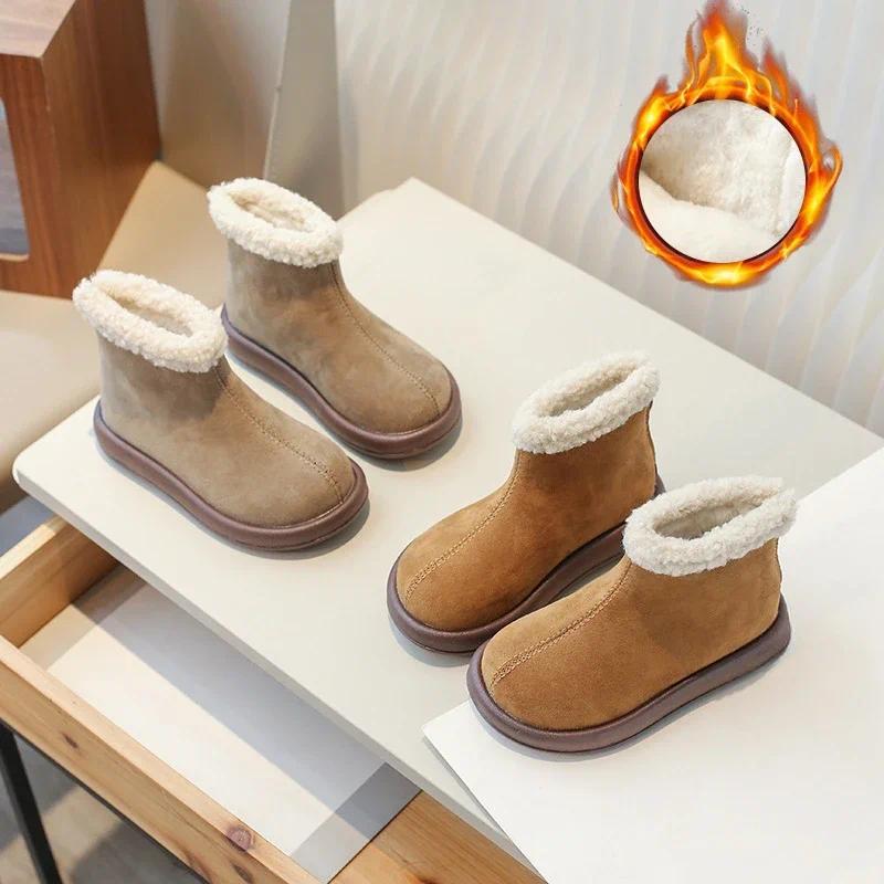 Classic Charm and Minimalist Versatility Princess Snow Boots for Girls Suede Winter Shoes Girl Kids 