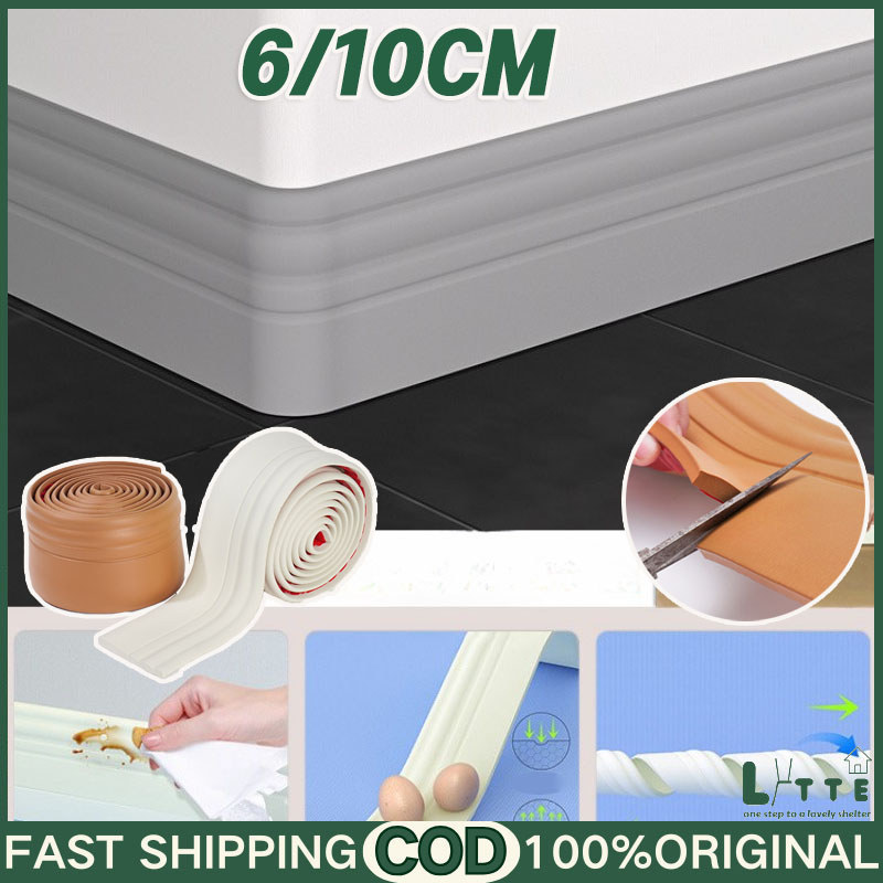 LYTTE 6/10CM X 3M Walpaper List Stiker Dinding 3D PVC Stiker Keramik Tembok Border Strip Dekorasi La