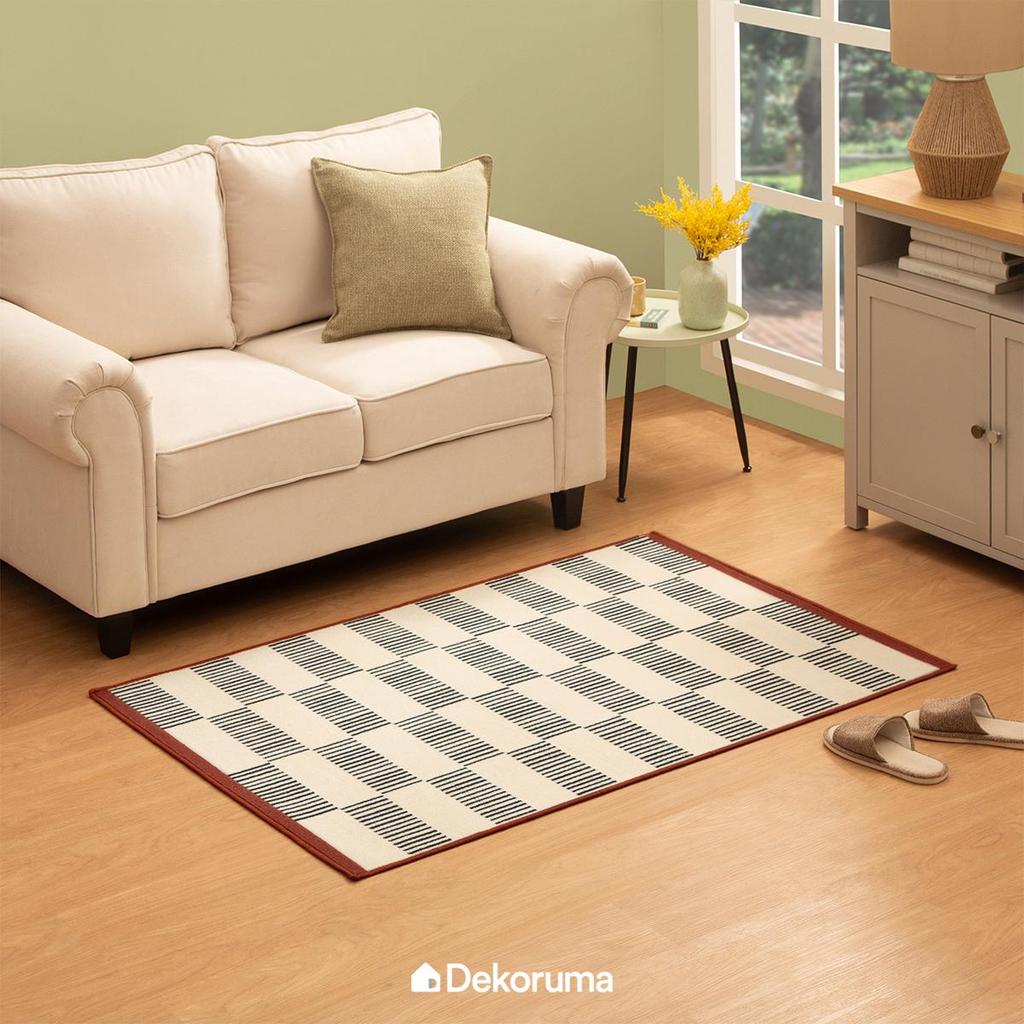 Dekoruma TAKESHI Karpet Motif / Karpet Motif Kotak  Karpet Duduk Ukuran 150x100 cm