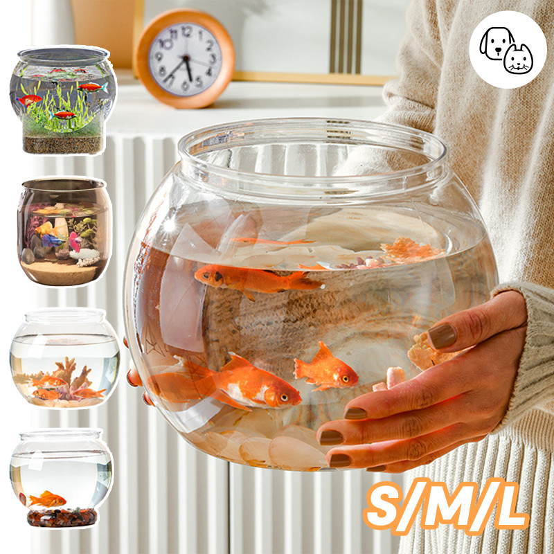 5 Size Toples Aquarium Ikan Hias Aquarium Bulat Aquarium Toples Bulat Fish Bowl  (15/18/22/24cm)