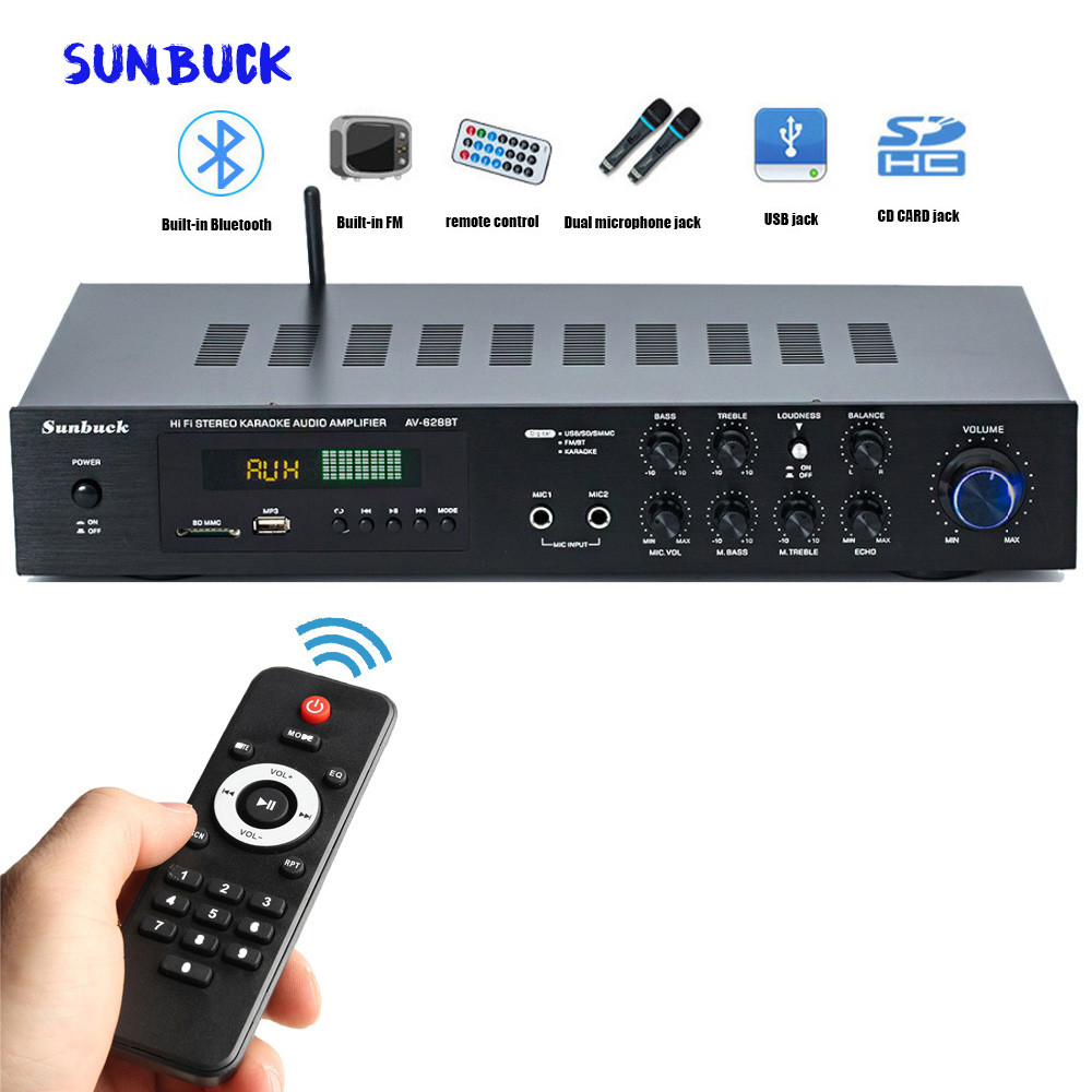 Sunbuck home theater 5.1 1000W HiFi Bluetooth auo amplifier 5.1 Stereo Surround Sound Home Karaoke a