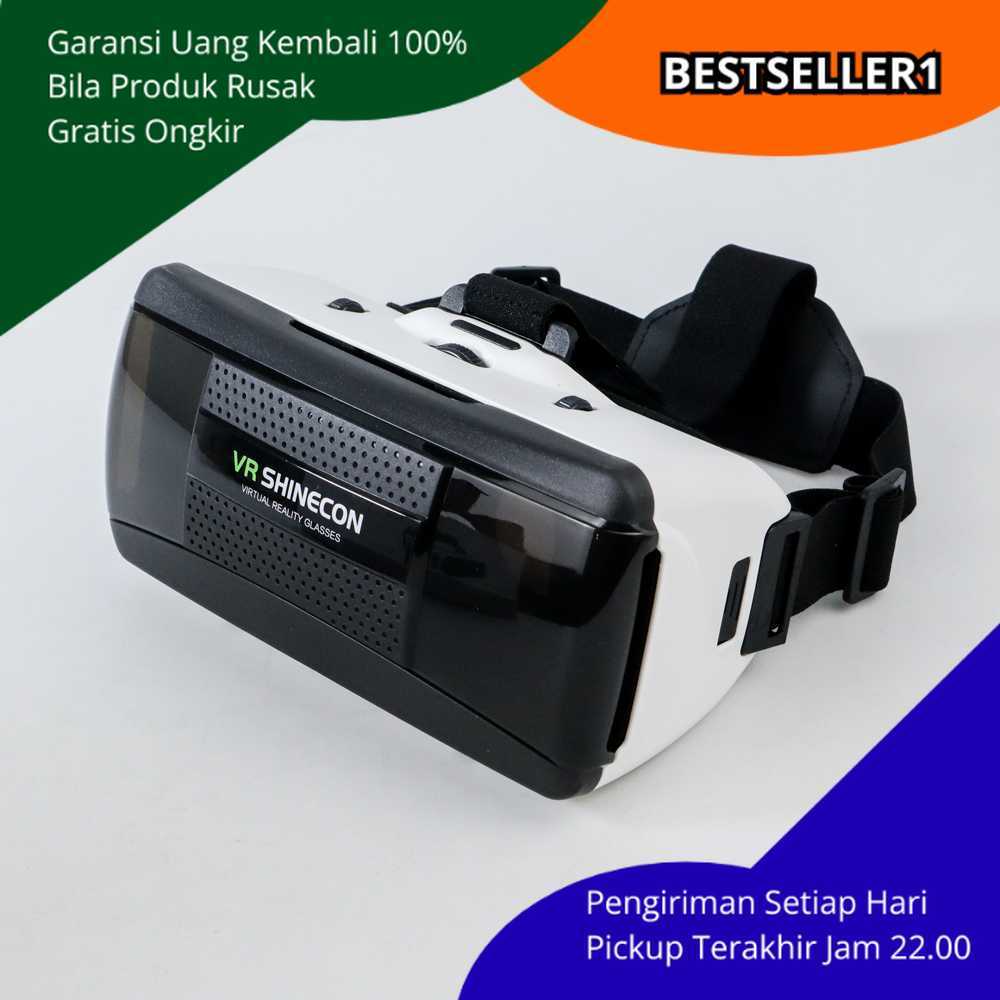 VR Box 3D Virtual Reality Headset Giant Screen Untuk Smartphone 4.7–6.1 Inch, Kacamata VR Murah Terb