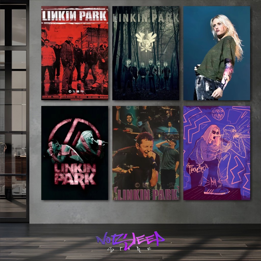 Poster kayu band linkinpark vintage music pajangan dinding kamar cowok LP walldecor poster chester