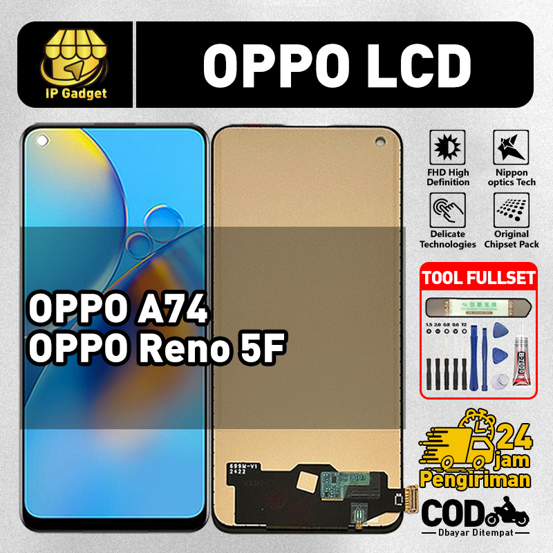 LCD for OPPO A74 / OPPO Reno 5F Fullset Original-IPGadget LCD HP Asli-Touchscreen Layar Sentuh Touch