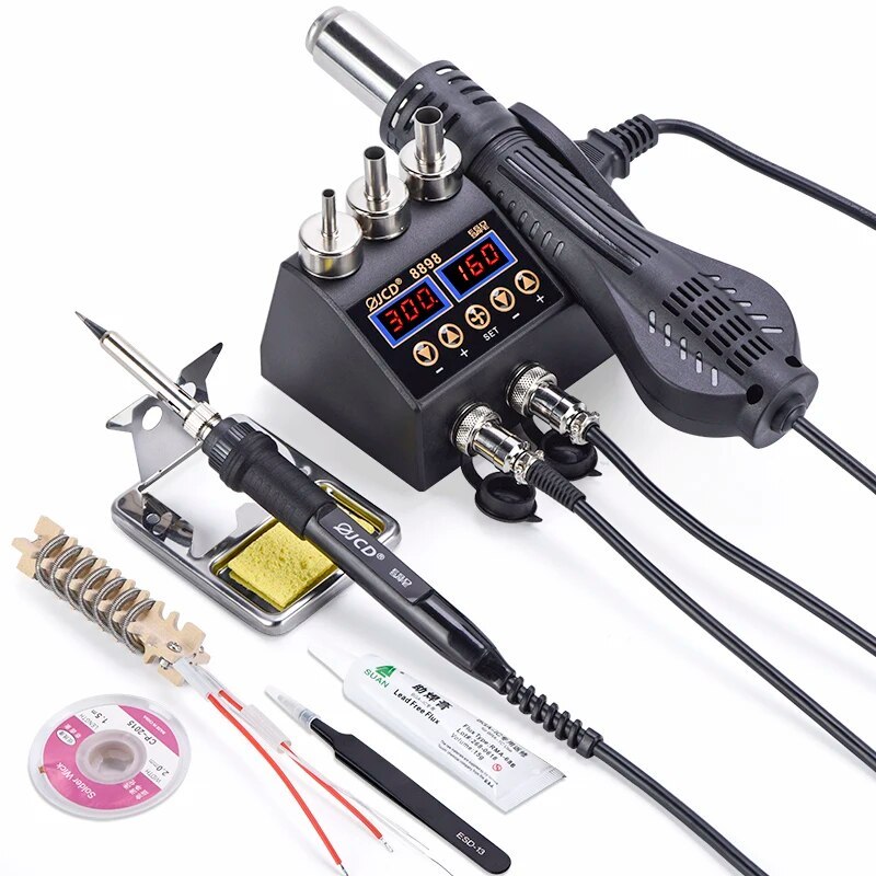 JCD 8898 Soldering Station 750W 2 in 1 Soldering Iron Hot Air  Rework Welng Station For Phone BGA SM