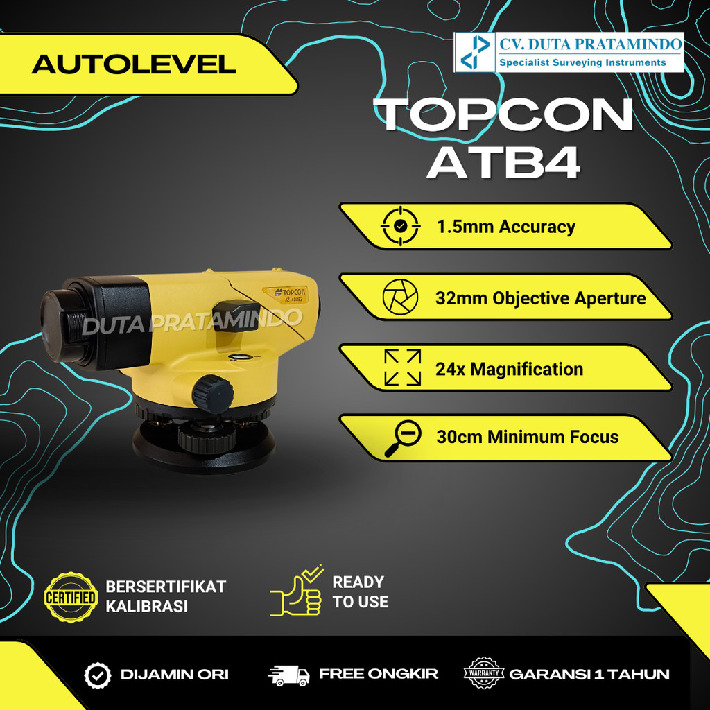 Autolevel / Automatic Level TOPCON ATB-4 / Waterpass TOPCON AT-B4 Complete Set