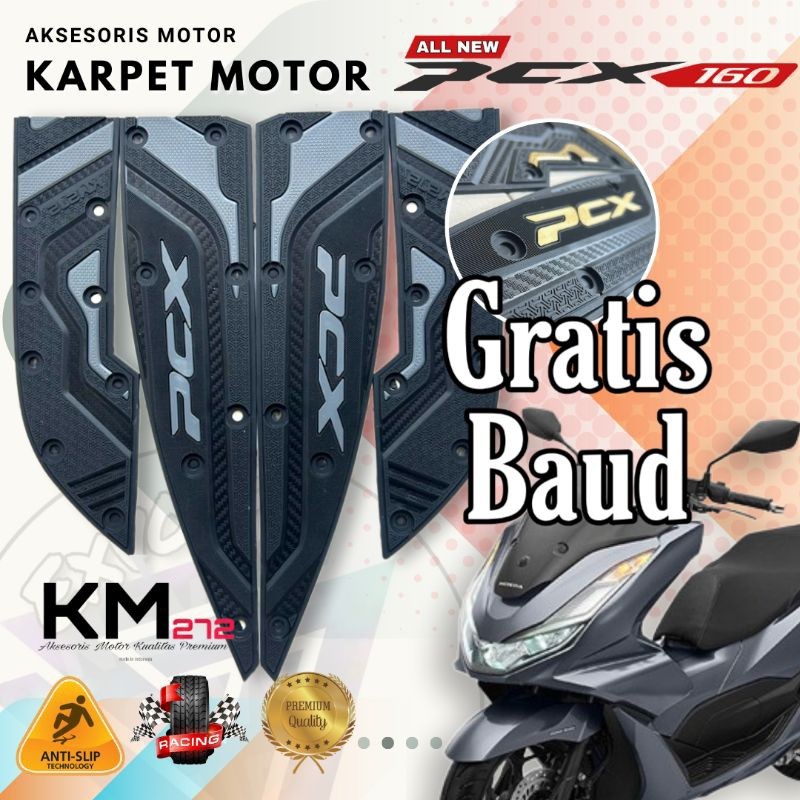 Karpet Motor Pcx 160 2021 - 2025 / Alas Kaki Pcx 160 / Pijakan Kaki Pcx 160 2021 - 2025 / Anti Licin