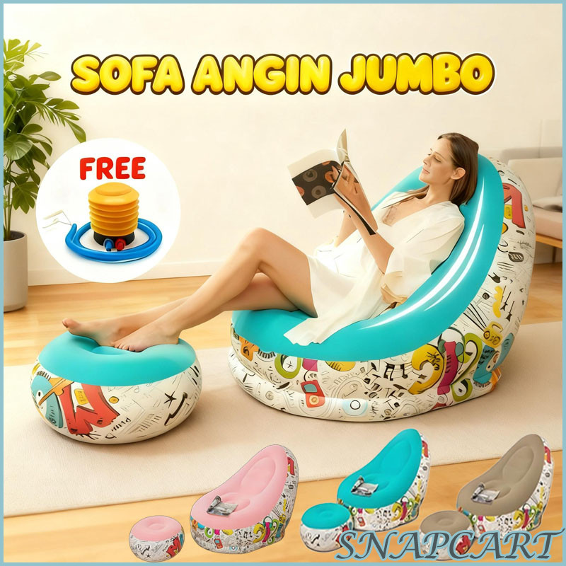 FREE POMPA-Sofa Angin Jumbo/Kasur Angin Sofa Bed Portable Serbaguna/Sofa Angin Beanbag Squishy Jumbo