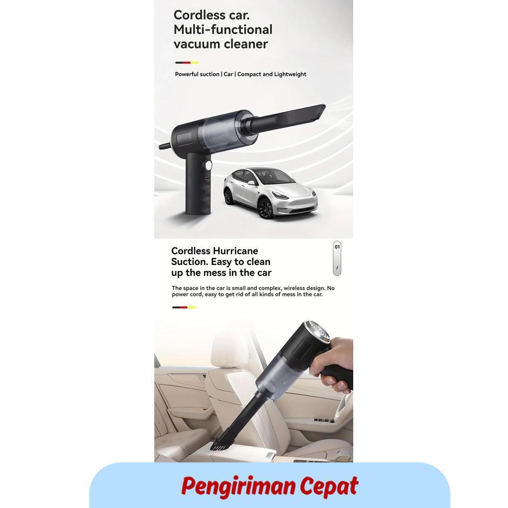 PCP Black 2-in-1 Rechargeable Handheld Vacuum Cleaner Lightweight Portable Powerful Suction with Dus