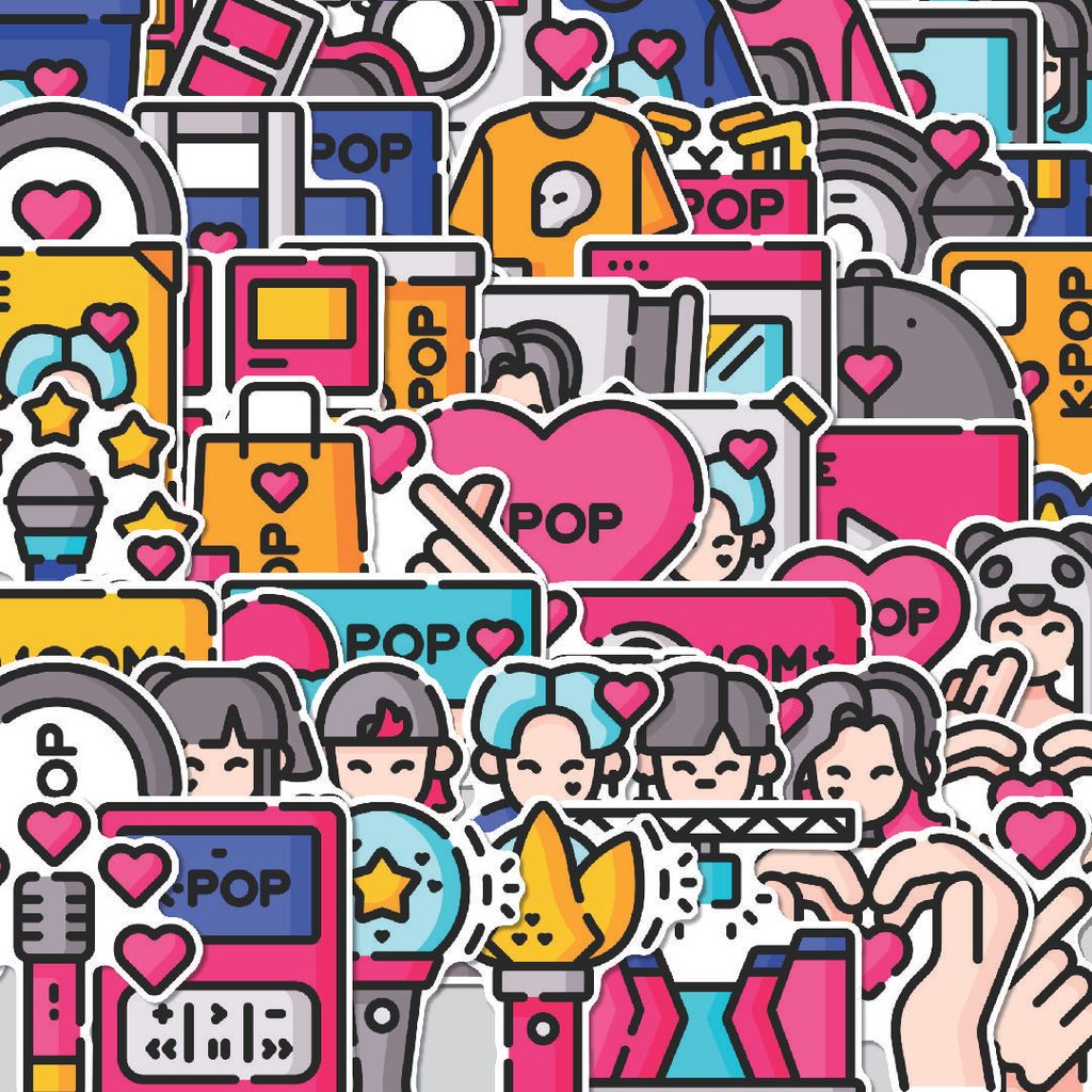 Stiker Cutting Pack Stiker KPop Isi 100Pcs Series Aesthetic Lucu Keren Untuk Koper Bahan Vynil