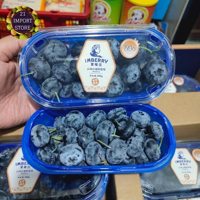 Blueberry Jumbo Fresh Import | Buah Blueberry Jumbo 24+ 200grm | 1 Pack