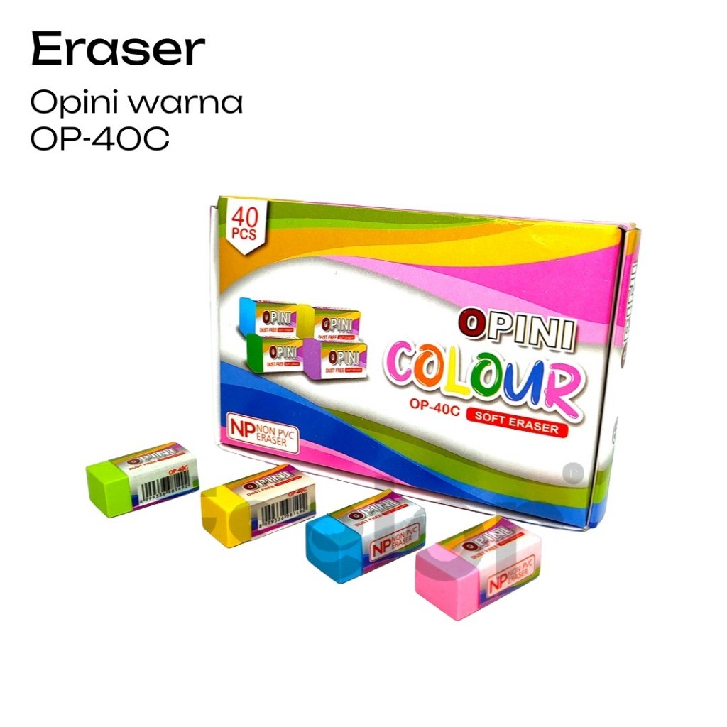 40 pcs Penghapus OPINI / Penghapus Pembersih Tulisan / Eraser
