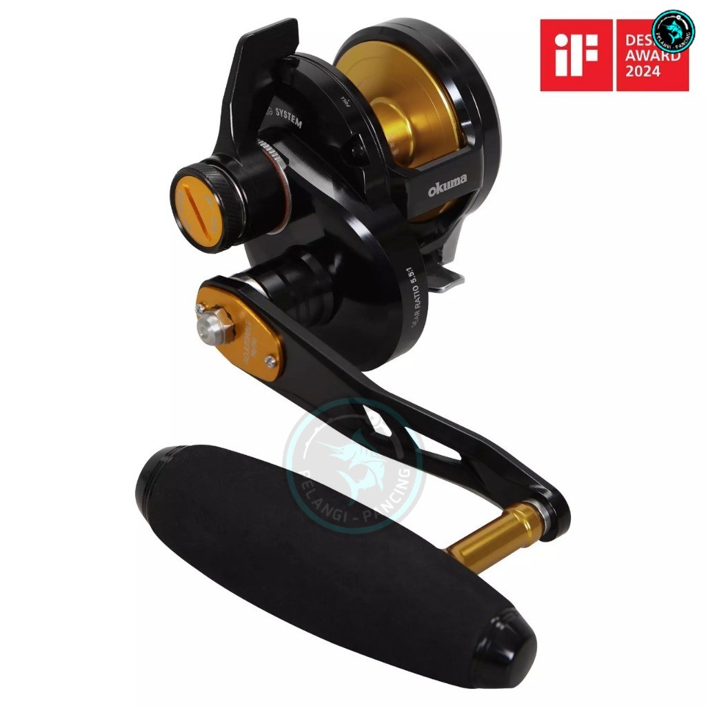Pelangi Pancing TLJ-2000NLA Reel Pancing Overhead OKUMA Tesoro LDJ Lever Drag Jigging Reel Handle Ki