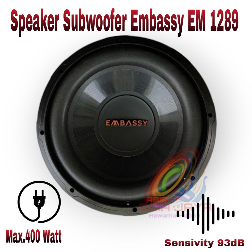 Speaker Subwoofer 12 inch Embassy EM1289 EM 1289