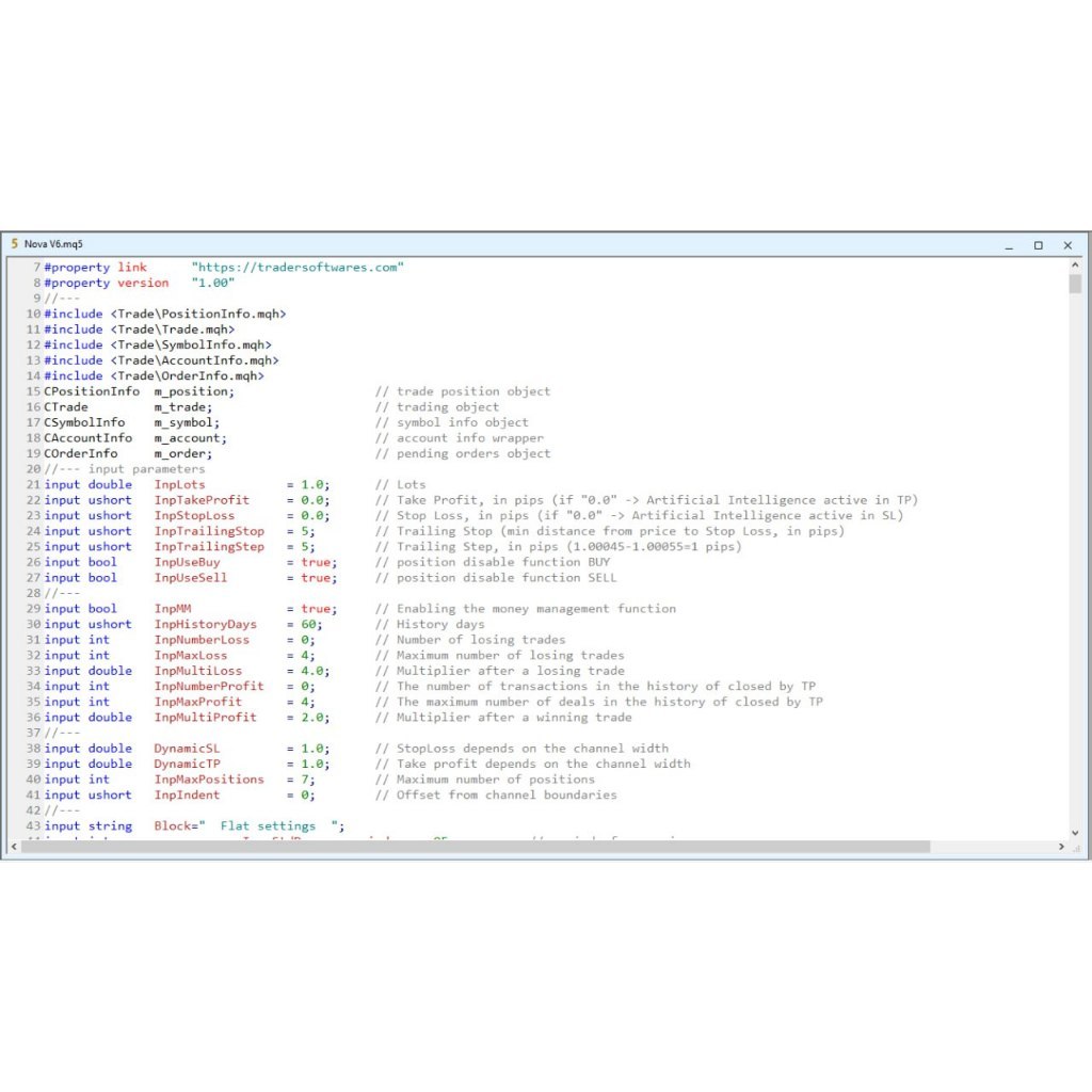 Source Code EA MT5 MQ5 Robot Forex NOVA 6