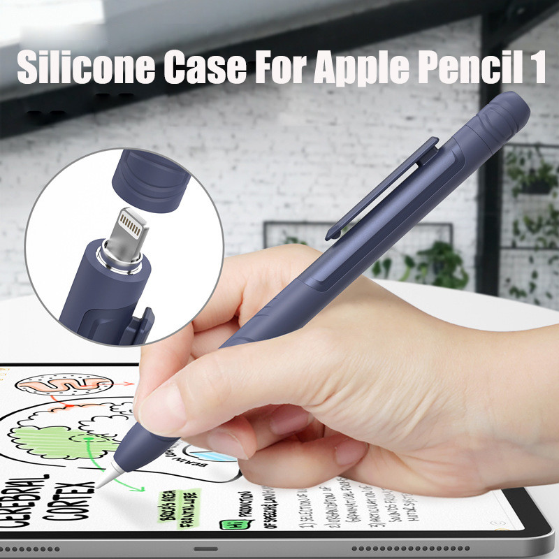 Protective Case for Apple Pencil Pencil Case Holder with Builtin Clip Retractable Tip Protection Spr