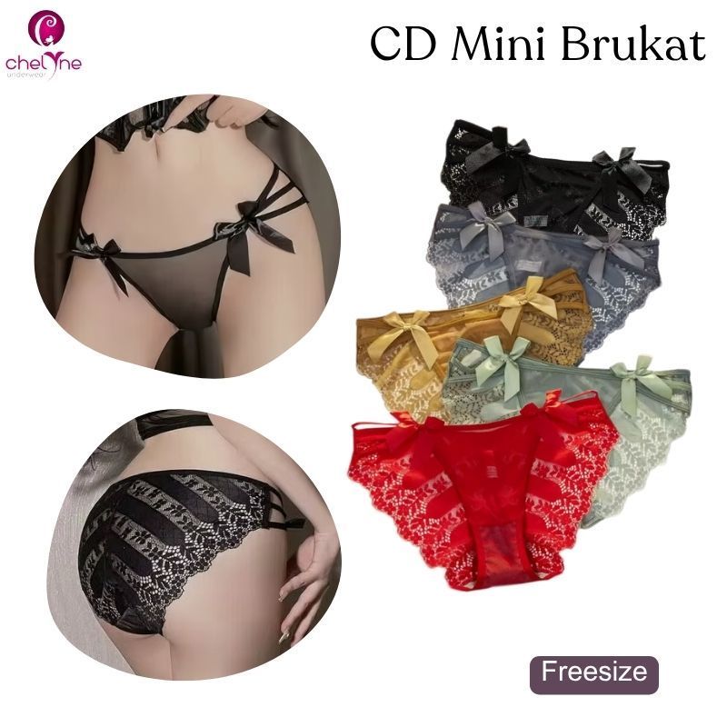 CD Brukat Wanita V7566 - Celana Dalam Sexy Model Mini Lace