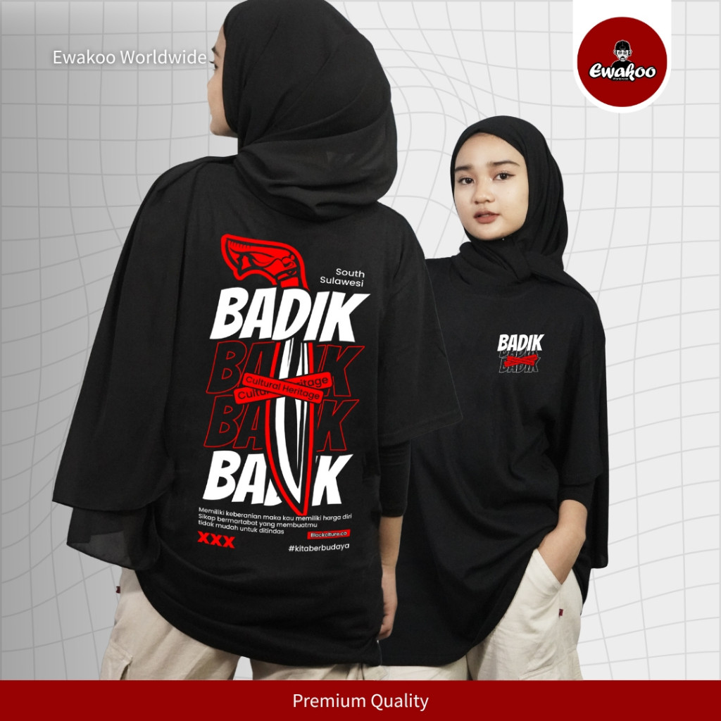 [PREMIUM] Kaos Budaya Edisi Badik S | Kaos Makassar | Baju Bugis | Cotton Combed 24s | Tebal Lembut