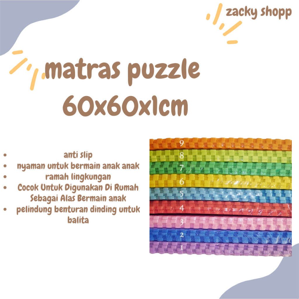 PRANADA Eva Matras Puzzle Polos Karpet Puzzle Bayi 60x60x1cm (isi 4 pcs)