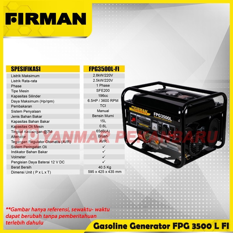 Genset Firman 3000WATT FPG 3500L