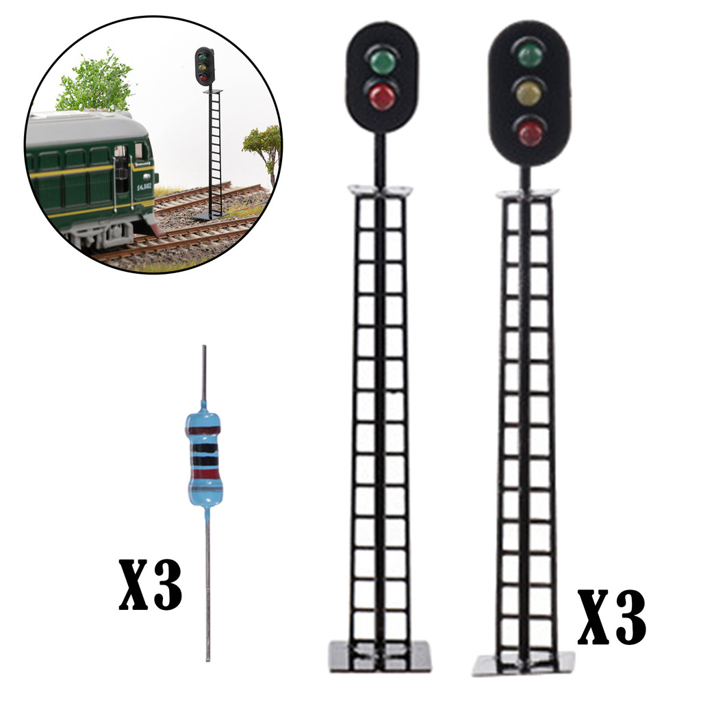 3Pcs Y Traffic Lights 187 HO Scale Traffic Light Lamp Signal Light Model Architecture Street Train M