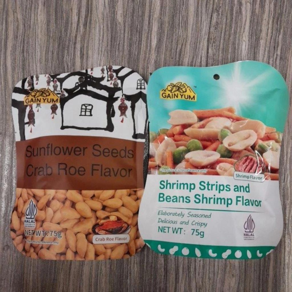 Kam Yuen Gain Yum 75gr Varian Sunflower Seeds Crab Roe Flavor / Shrimp Strips & Bean Shrimp Flavor