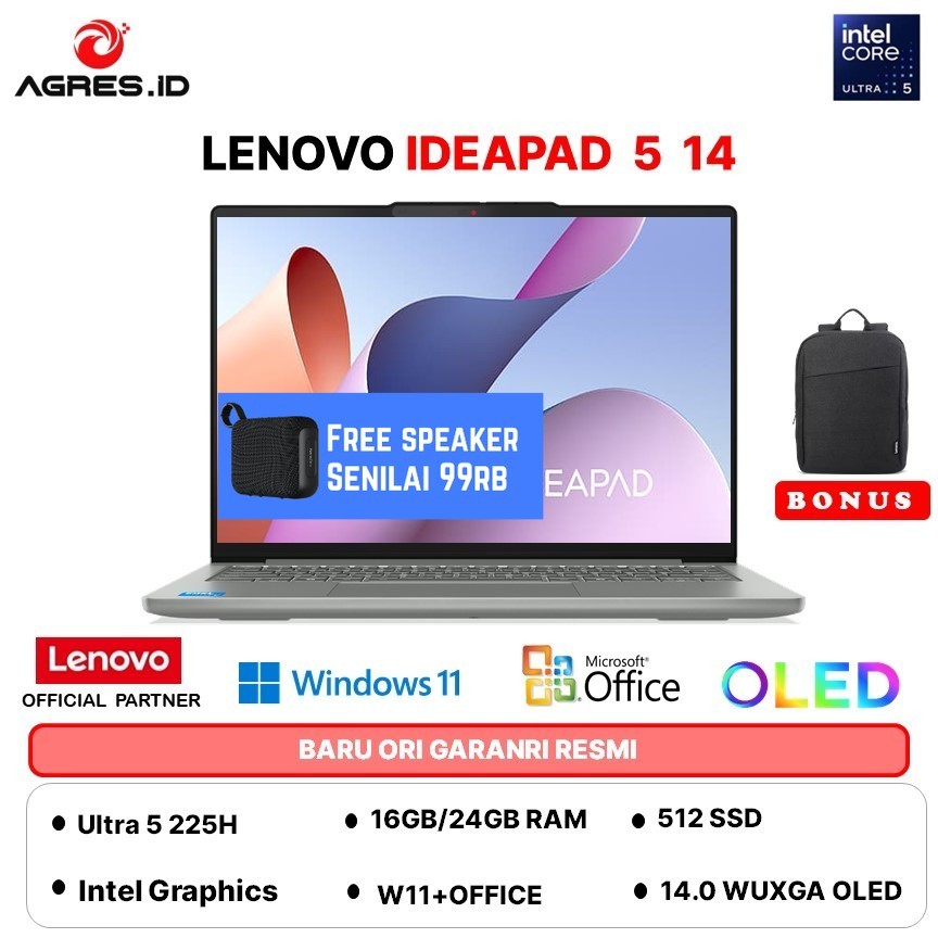 LENOVO IDEAPAD SLIM 5 14 OLED ULTRA 5 225H - RAM 24GB 512GB W11+OHS 14.0WUXGA BLIT - 0DID