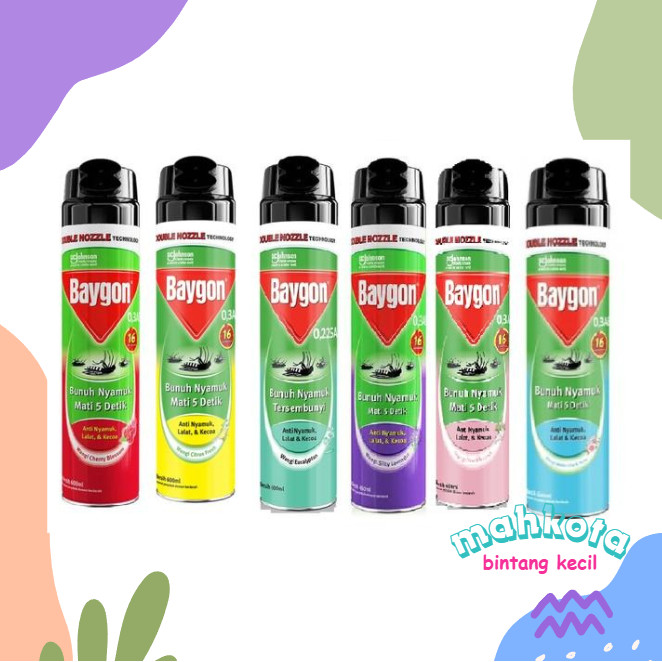Baygon Aerosol 600ml Obat Nyamuk Baygon Spray Anti Nyamuk & Serangga