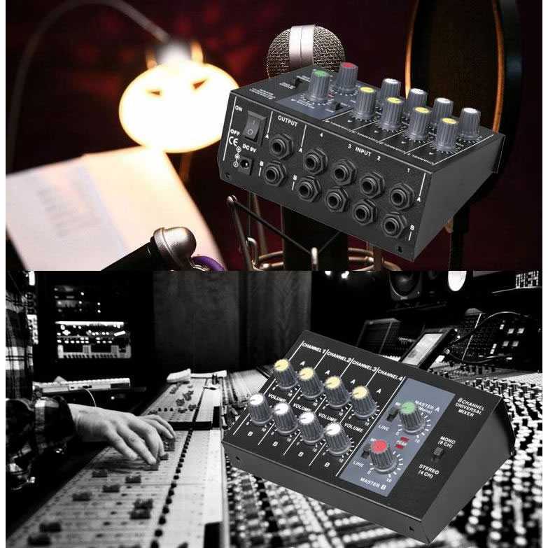 BISA BAYAR DITEMPAT / Mixer Mic Karaoke / Ammoon Professional Console Karaoke Mixer 8 Channel Input 