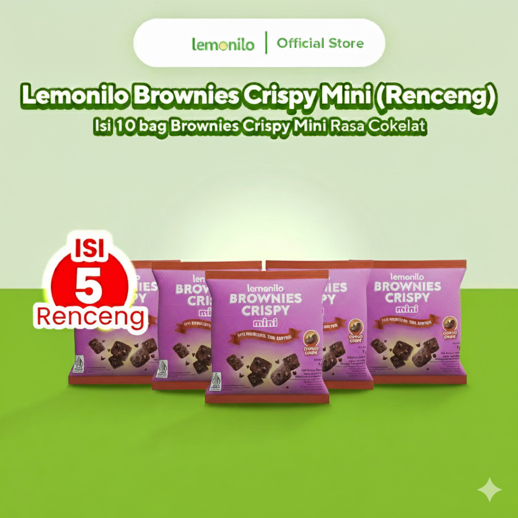Lemonilo Brownies mini crispy renceng isi 5 x 9gr kripik brownis amanda fudgy instant savira panggan