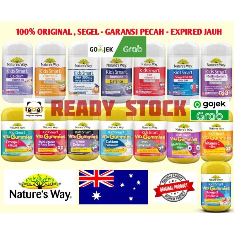 [MILIHO] Nature's Way Kids Smart Vitamin C Multivitamin Immune Defence Omega-3 Fish Oil DHA Calcium 