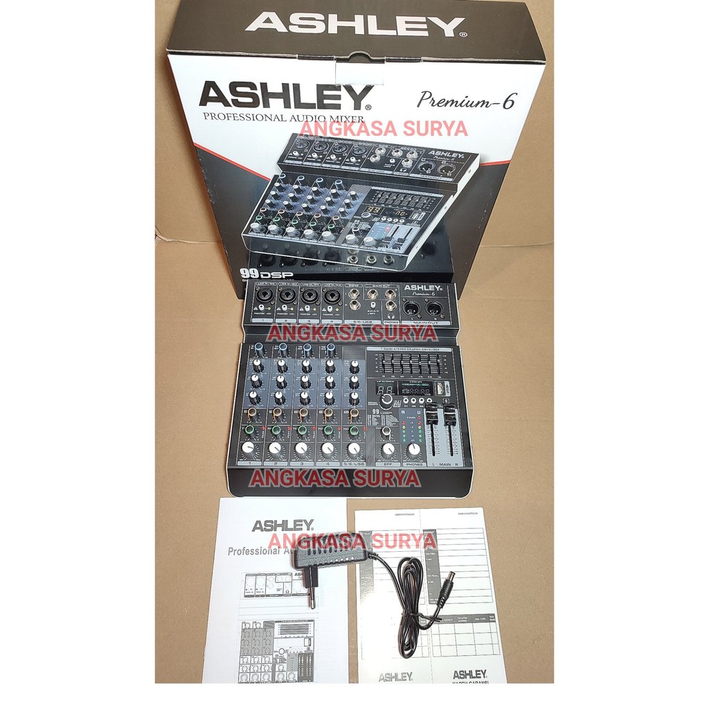MIXER AUDIO ASHLEY PREMIUM 6 / MIXER 6 CHANNEL ASHLEY PREMIUM6  Equalizer Original Reverb 24 Bit 99 