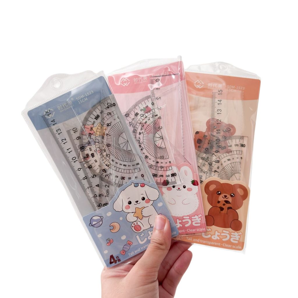 PENGGARIS 4 IN 1 15CM / PENGGARIS SET LENGKAP / PENGGARIS BUSUR