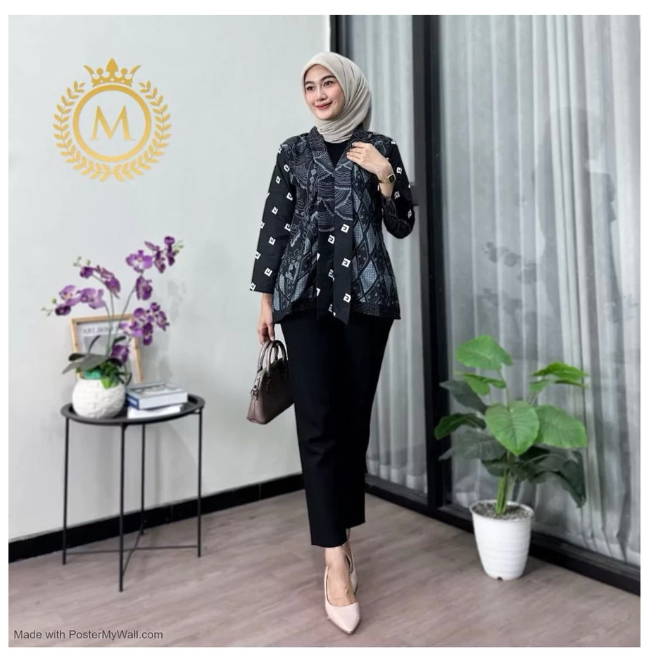 blus batik wanita modern / kebaya batik kantor M L XL XXL / baju batik wanita modern / blus batik wa