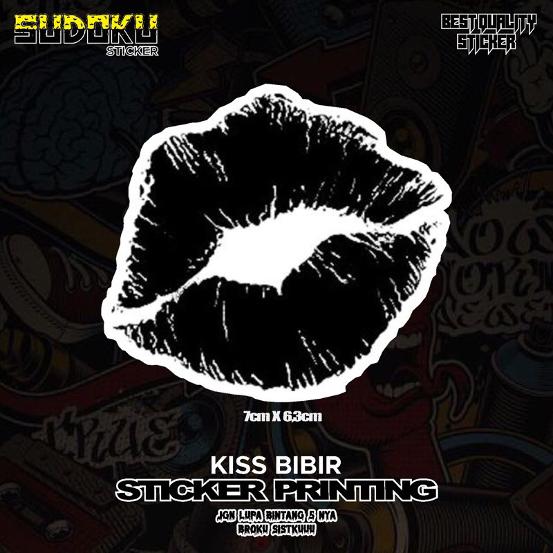 STICKER STIKER PRINTING KISS SWEET PACAR VIRAL|STICKER BAND |STICKER KACA