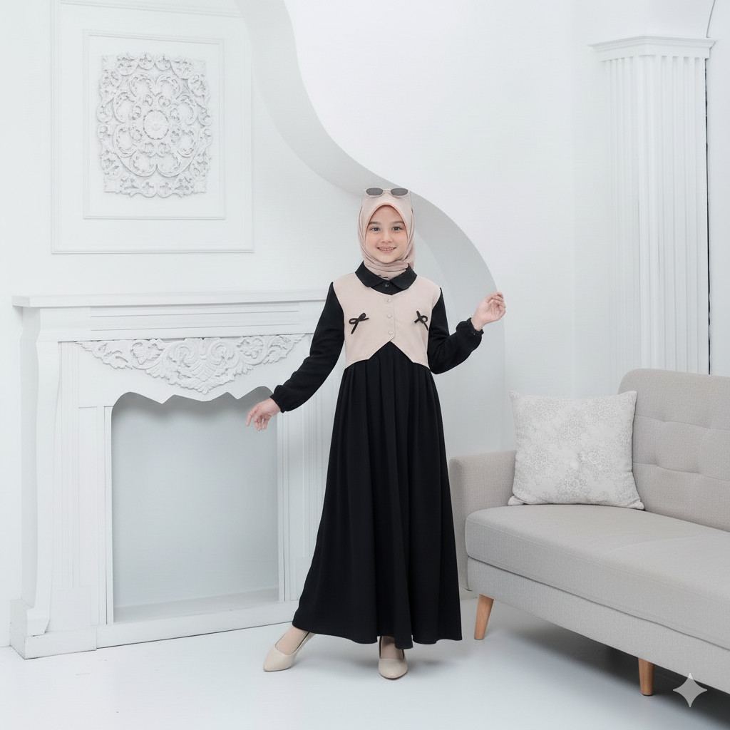 Gamis Muslim Rompi Anak Perempuan Remaja Terbaru Usia 2-10 Tahun Model Blezer Simple Lucu