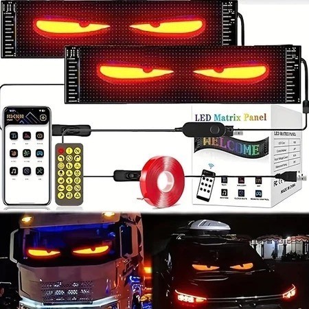 Lampu mata untuk bus elf truck/running text p5 rgb full colour 12v-24v mobil bus truck elf variasi m