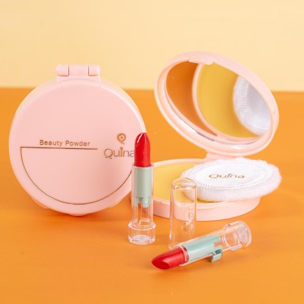 Quina Beauty Powder Kuning Langsat Free Lipstik mini