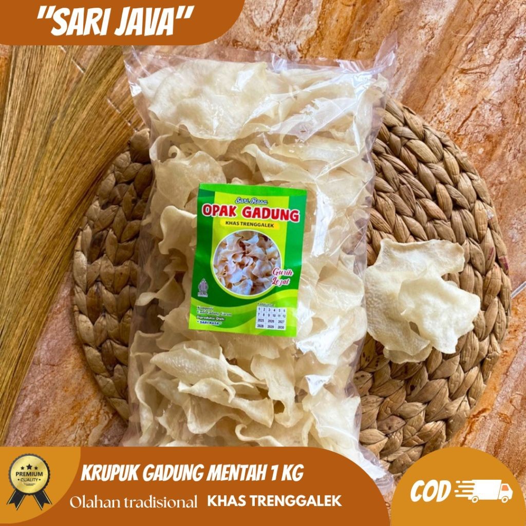 Krupuk gadung mentah 1kg asli khas Trenggalek