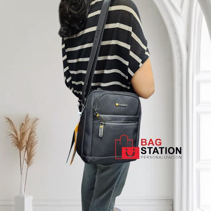 TAS SELEMPANG PRESIDENT 2L HITAM ORIGINAL TAS TRAVEL PRESIDENT SLING BAG PRESIDENT ORIGINAL TAS PRIA