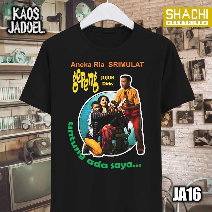 (COD) Kaos Jadul Lucu Gepeng Srimulat Pelawak- Set B - Premium Black NSA 24s - S