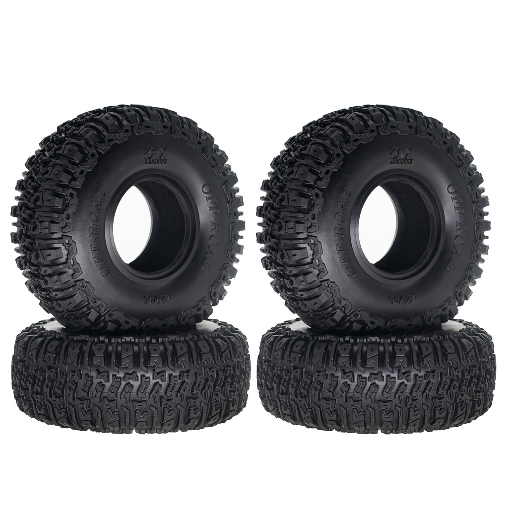 110 RC Crawler 19 Rubber Tire Wheel Set (4PCS, 118mm)  Fits Axial SCX10 IIIII, Traxxas TRX4, RC4WD D