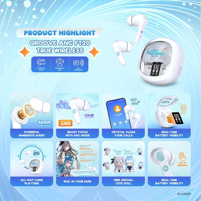 FANTECH x HOLOLIVE EXCLUSIVE COLLABORATION TWS GROOVE ANC FT20 Kobo Kanaeru & Vestia Zeta Limited Ed