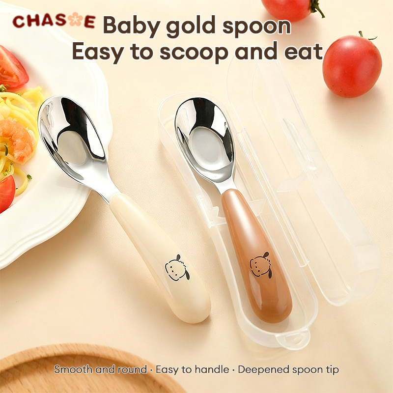 201 STAINLESS STEEL SENDOK MAKAN ANAK BAYI / PERALATAN MAKAN SENDOK GAMBAR KARTUN STAINLESS STEEL / 