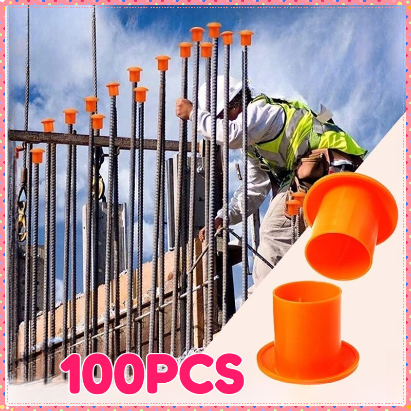 100buah Mushroom Rebar Cap Plastic Safety Caps Rebar Caps For Rebar 8 To 38mm
