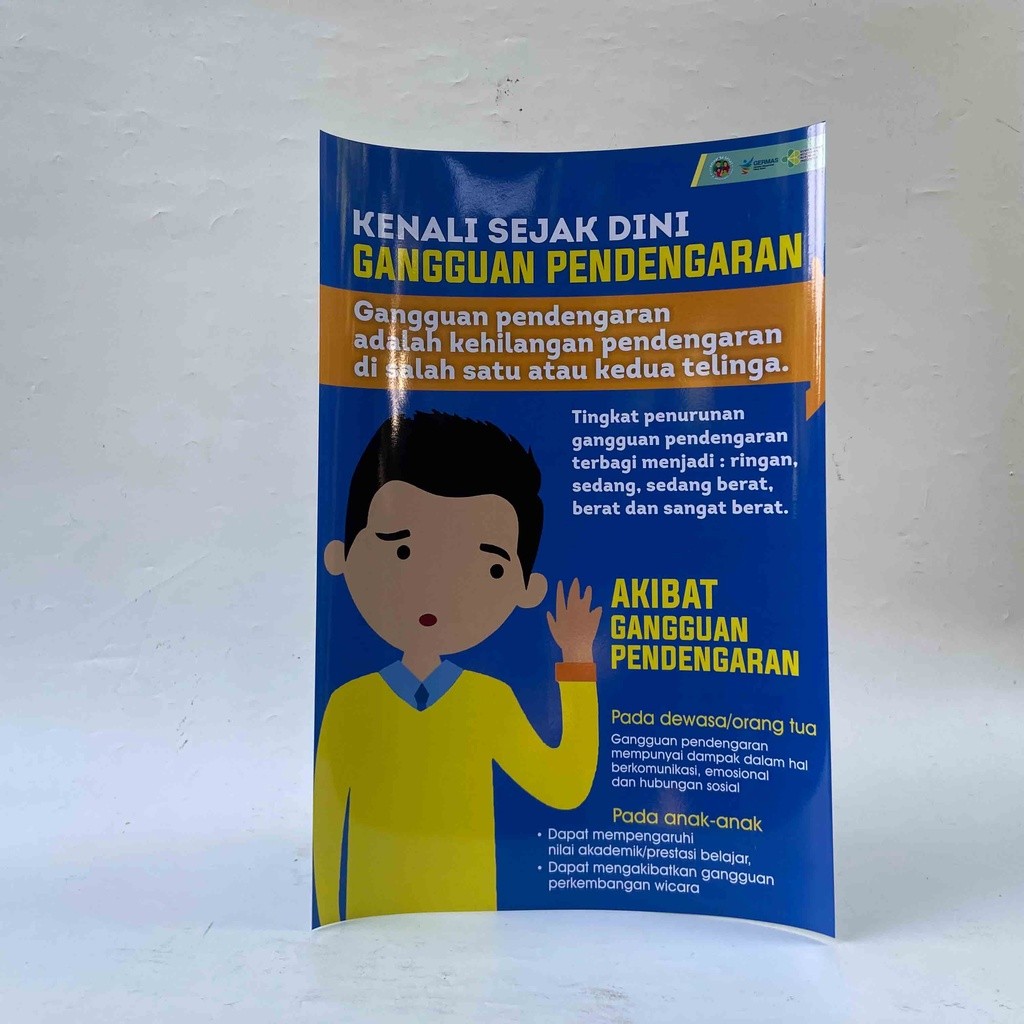 Poster Kesehatan Telinga, Poster Kesehatan Indera, Poster kesehatan pendengaran, LAMINATING